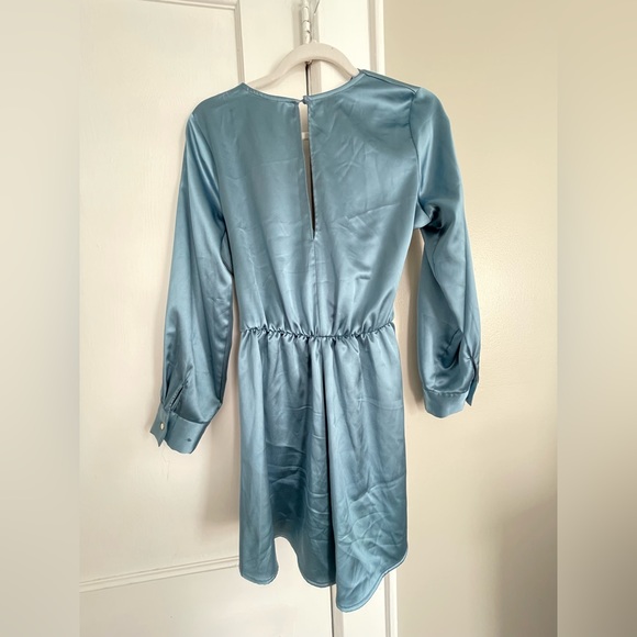 Zara - Blue Satin Belted Romper - Picture 3 of 3